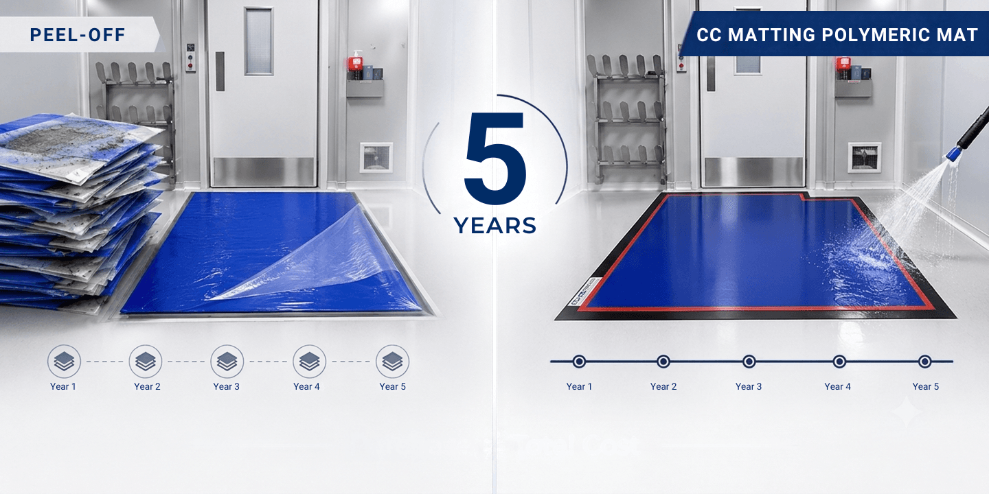 Polymeric vs. Peel-Off Cleanroom Matting: The Total Cost of Ownership (TCO) Breakdown