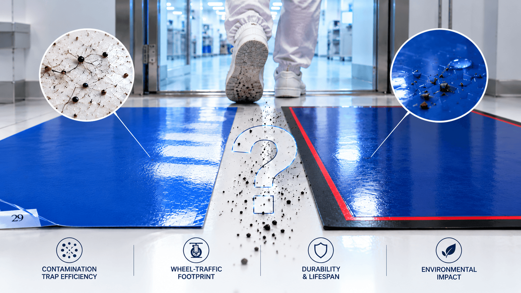 Cleanroom Mat Comparison Guide: Sticky Mats vs Washable Polymeric Matting
